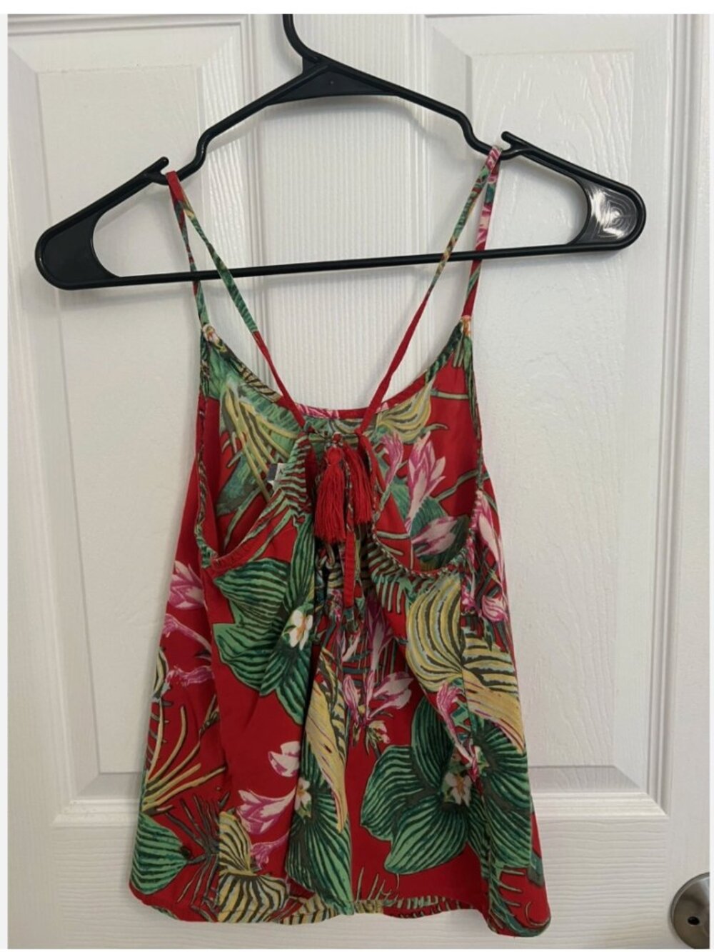 ROXY Red Tropical Print Halter Tank Size XS - Picture 2 of 2